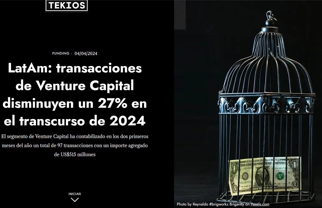 LatAm: transacciones de Venture Capital disminuyen un 27% en el transcurso de 2024